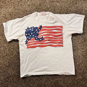 White T-Shirt with American Flag Design